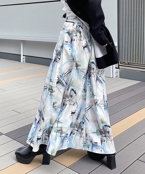 PAGEBOY（ページボーイ）の「キャンバスアートフレアスカート（スカート・レディース・ブラック系その他/ホワイト系その他・FREE）」の20枚目の写真