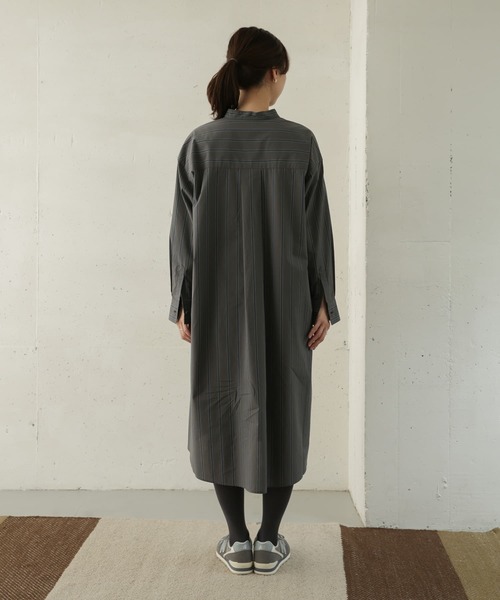 URBAN RESEARCH DOORS ワンピース カラーストライプシャツ