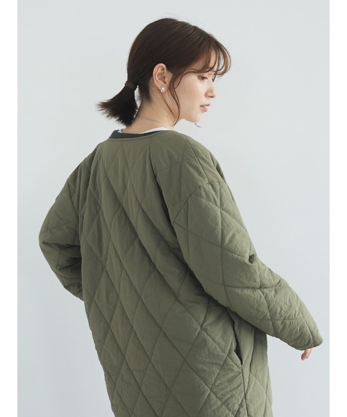 Green Parks(グリーンパークス)の「キルトロングコート*(その他アウター・レディース・イエロー/カーキ/ベージュ/ブラック・FREE)」の12枚目の写真