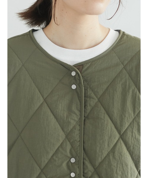 Green Parks(グリーンパークス)の「キルトロングコート*(その他アウター・レディース・イエロー/カーキ/ベージュ/ブラック・FREE)」の8枚目の写真