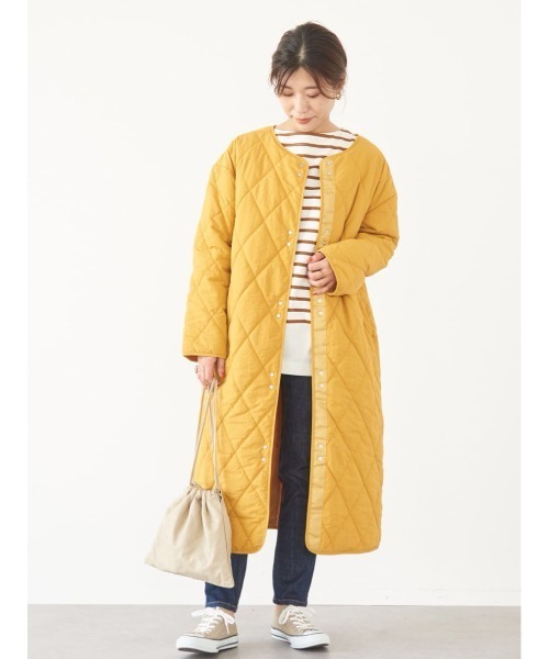 Green Parks(グリーンパークス)の「キルトロングコート*(その他アウター・レディース・イエロー/カーキ/ベージュ/ブラック・FREE)」の21枚目の写真