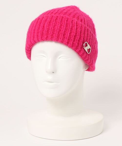 WE11DONE(ウェルダン)の「WE11DONE PINK EMBROIDERED LOGO METAL SHORT BEANIE WD-KH8-20-086-U-PK(ニットキャップ/ビーニー・レディース・ピンク・ONE SIZE)」の5枚目の写真