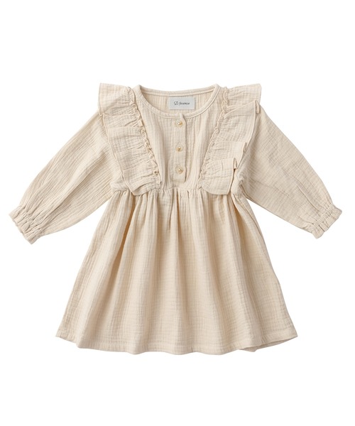 D.fesense（ディーフェセンス）の「ガーゼラッフルワンピース（ワンピース・キッズ・オフホワイト/ミント/ラベンダー・80ｃｍ/90cm）」の2枚目の写真