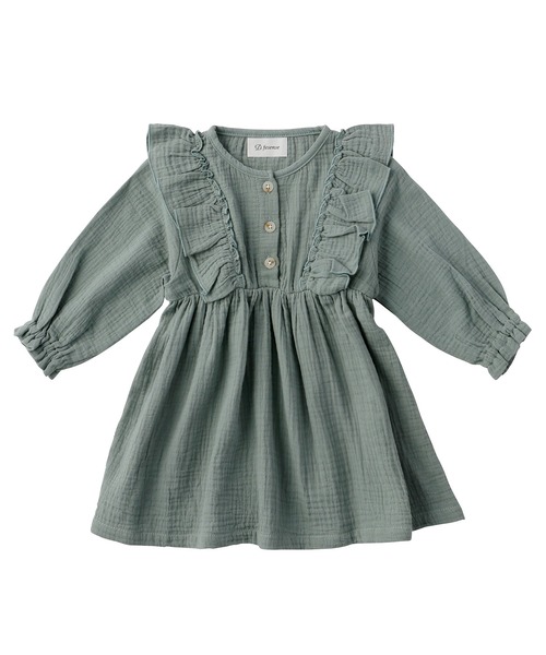 D.fesense（ディーフェセンス）の「ガーゼラッフルワンピース（ワンピース・キッズ・オフホワイト/ミント/ラベンダー・80ｃｍ/90cm）」の4枚目の写真