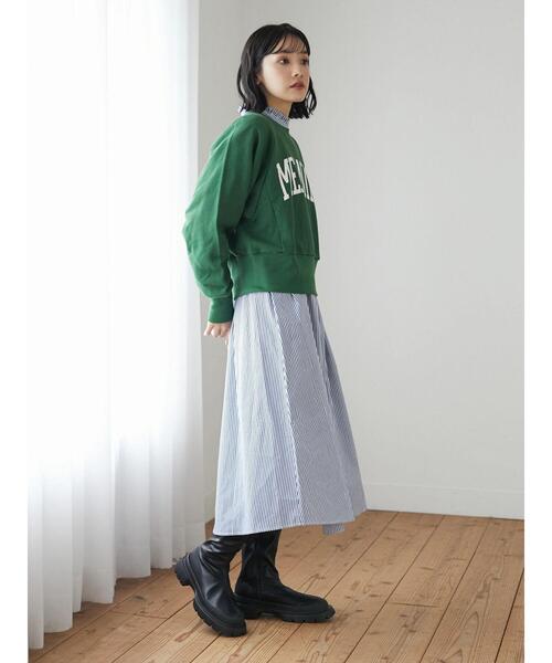 Green　Parks（グリーンパークス）の「裏毛ショート丈ロゴプルオーバー＊（スウェット・レディース・ダークグレー/杢グレー/グリーン・FREE）」の22枚目の写真