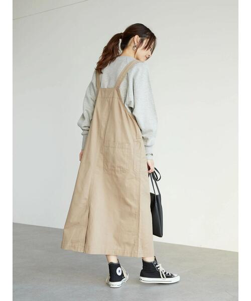 Green　Parks（グリーンパークス）の「裏毛ショート丈ロゴプルオーバー＊（スウェット・レディース・ダークグレー/杢グレー/グリーン・FREE）」の5枚目の写真