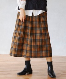起毛チェックプリーツスカート