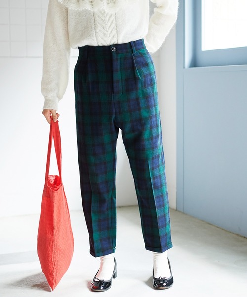 bulle de savon(ビュルデサボン)の「Recycle wool Twill パンツ(スラックス・レディース・ネイビー/マスタード・FREE)」の10枚目の写真