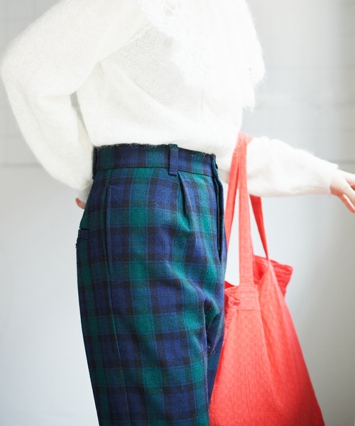 bulle de savon(ビュルデサボン)の「Recycle wool Twill パンツ(スラックス・レディース・ネイビー/マスタード・FREE)」の7枚目の写真