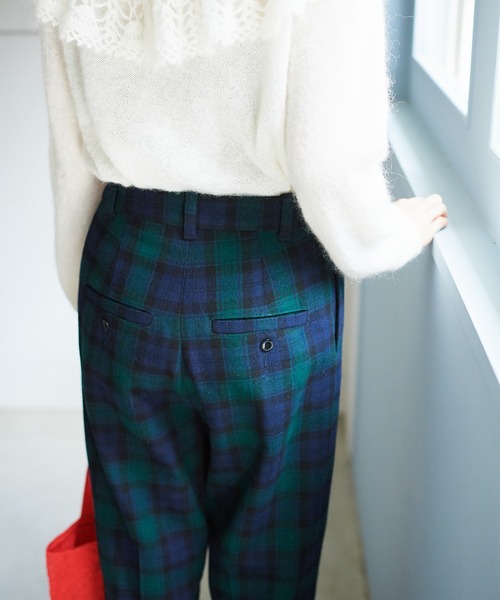 bulle de savon(ビュルデサボン)の「Recycle wool Twill パンツ(スラックス・レディース・ネイビー/マスタード・FREE)」の8枚目の写真