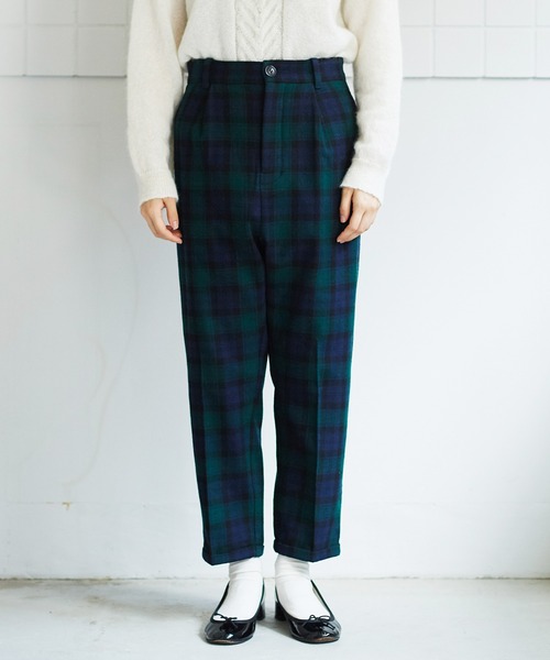 bulle de savon(ビュルデサボン)の「Recycle wool Twill パンツ(スラックス・レディース・ネイビー/マスタード・FREE)」の12枚目の写真