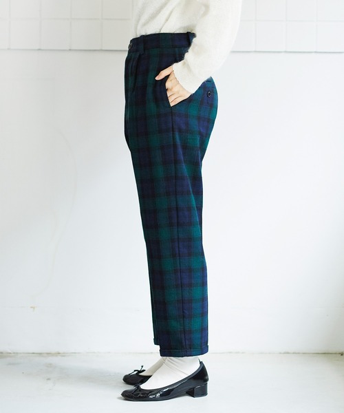 bulle de savon(ビュルデサボン)の「Recycle wool Twill パンツ(スラックス・レディース・ネイビー/マスタード・FREE)」の13枚目の写真