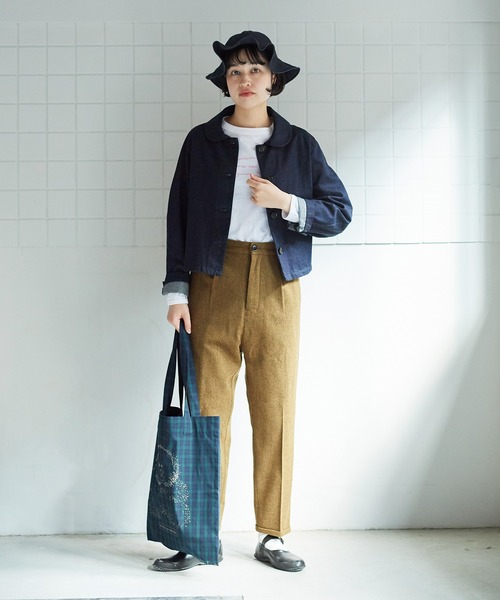 bulle de savon(ビュルデサボン)の「Recycle wool Twill パンツ(スラックス・レディース・ネイビー/マスタード・FREE)」の15枚目の写真