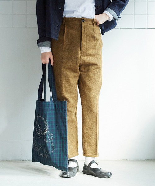 bulle de savon(ビュルデサボン)の「Recycle wool Twill パンツ(スラックス・レディース・ネイビー/マスタード・FREE)」の17枚目の写真