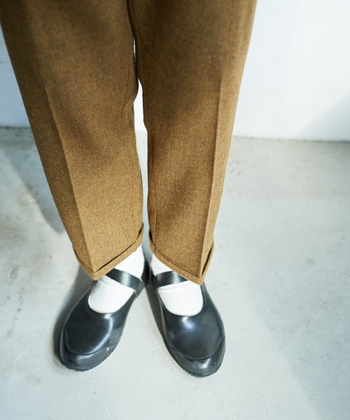 bulle de savon(ビュルデサボン)の「Recycle wool Twill パンツ(スラックス・レディース・ネイビー/マスタード・FREE)」の20枚目の写真