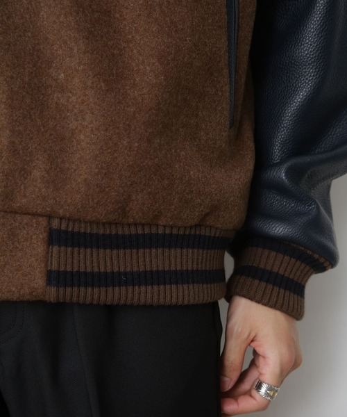 SKOOKUM（スクーカム）の「『別注』SKOOKUM×Sonny Label　Award JACKET（スタジャン・メンズ・ホワイト/ブラウン・LARGE/X-LARGE）」の18枚目の写真