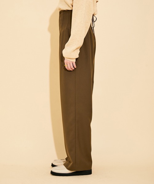 MADEMOISELLE ROPE'（マドモアゼル ロペ）の「<春まで使える>バックレースアップワイドパンツ（その他パンツ・レディース・ピンク/ブラウン系その他・38/36）」の10枚目の写真