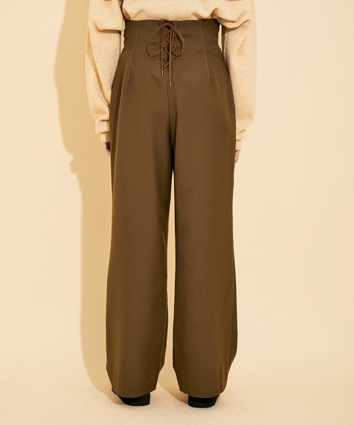 MADEMOISELLE ROPE'（マドモアゼル ロペ）の「<春まで使える>バックレースアップワイドパンツ（その他パンツ・レディース・ピンク/ブラウン系その他・38/36）」の11枚目の写真
