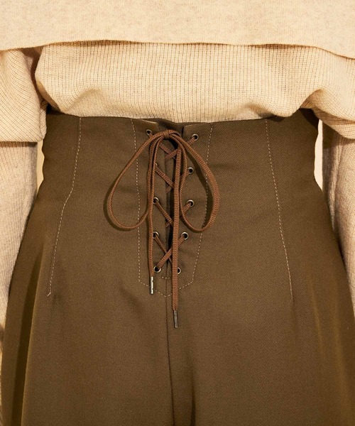 MADEMOISELLE ROPE'（マドモアゼル ロペ）の「<春まで使える>バックレースアップワイドパンツ（その他パンツ・レディース・ピンク/ブラウン系その他・38/36）」の13枚目の写真