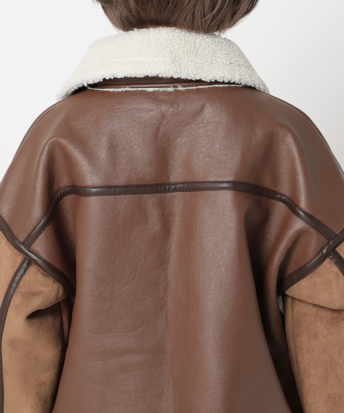 Simplicite（サンプリシテ）の「B3ボアライダースブルゾン◆（ミリタリージャケット・レディース・ブラック/ブラウン・FREE）」の18枚目の写真