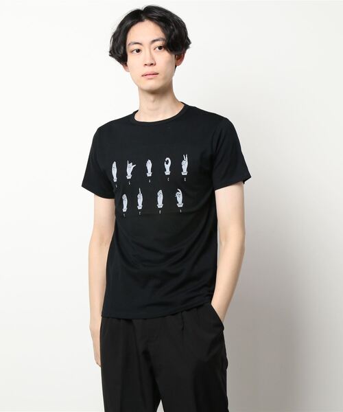 THE PENNY（ザペニー）の「HAND SIGN（Tシャツ/カットソー・メンズ・ホワイト/ブラック・SMALL/MEDIUM）」の2枚目の写真
