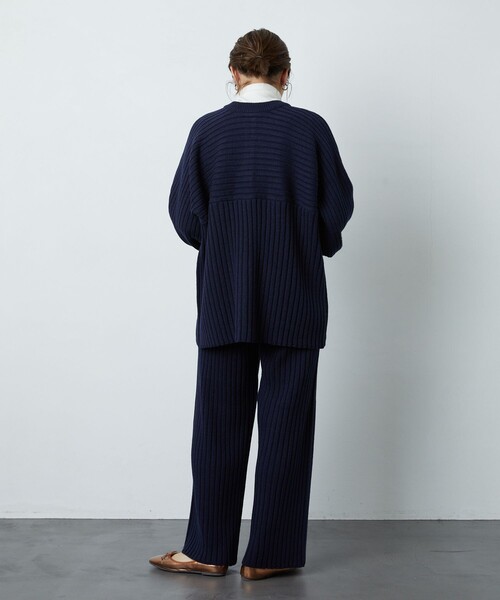 FREAK'S STORE（フリークスストア）の「▽【WEB限定】リブニットカーデガンセットアップ(ニット・リブパンツ)（ニット/セーター・レディース・ナチュラル/ネイビー/ブラック/オリーブ/パープル・SMALL/MEDIUM）」の16枚目の写真