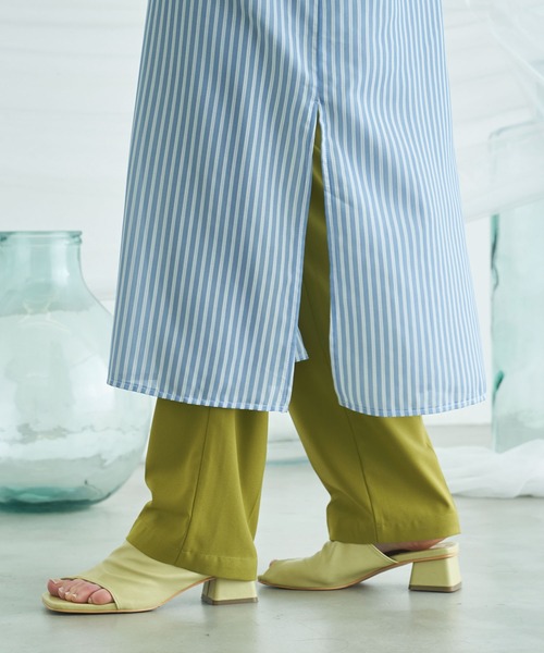 VACANCY（ヴァカンシー）の「ストライプシアーシャツワンピース（ワンピース・レディース・ホワイト/ブルー/グリーン・FREE）」の19枚目の写真