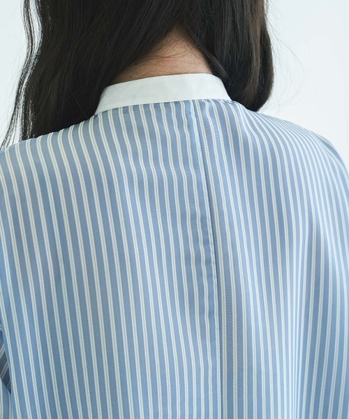 VACANCY（ヴァカンシー）の「ストライプシアーシャツワンピース（ワンピース・レディース・ホワイト/ブルー/グリーン・FREE）」の16枚目の写真