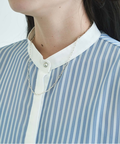 VACANCY（ヴァカンシー）の「ストライプシアーシャツワンピース（ワンピース・レディース・ホワイト/ブルー/グリーン・FREE）」の15枚目の写真