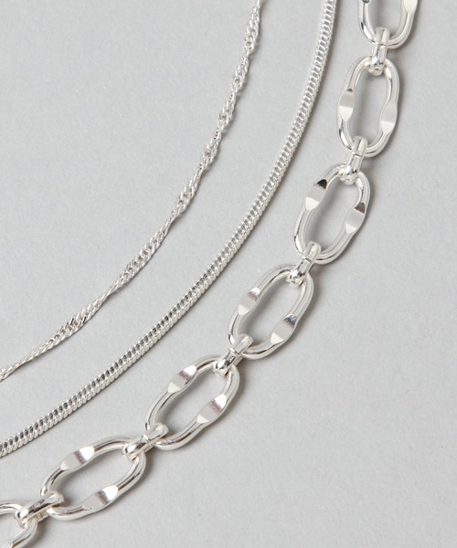HARE(ハレ)の「3チェーンマルチネックレス(HARE)(ネックレス・レディース・シルバー/ゴールド・FREE)」の7枚目の写真