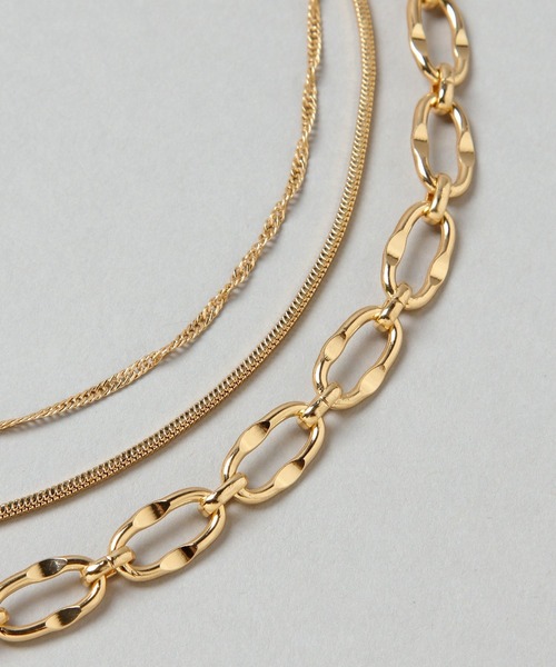 HARE(ハレ)の「3チェーンマルチネックレス(HARE)(ネックレス・レディース・シルバー/ゴールド・FREE)」の12枚目の写真