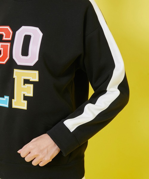 JUN&ROPE'（ジュンアンドロペ）の「【三枝こころさんコラボ】「GOLF」プリントライン入り長袖プルオーバー（Tシャツ/カットソー・レディース・ホワイト/ブラック・S/M/L）」の12枚目の写真
