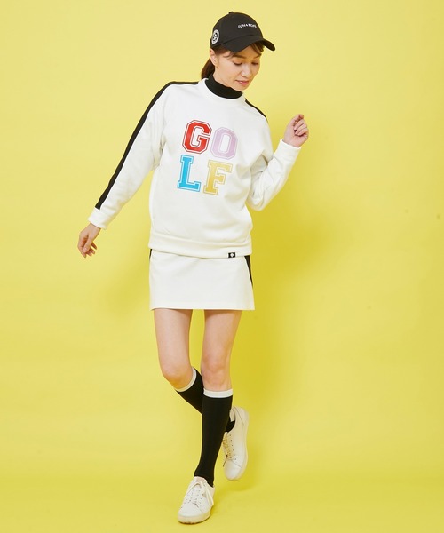JUN&ROPE'（ジュンアンドロペ）の「【三枝こころさんコラボ】「GOLF」プリントライン入り長袖プルオーバー（Tシャツ/カットソー・レディース・ホワイト/ブラック・S/M/L）」の3枚目の写真