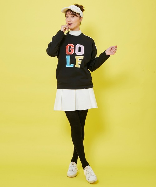 JUN&ROPE'（ジュンアンドロペ）の「【三枝こころさんコラボ】「GOLF」プリントライン入り長袖プルオーバー（Tシャツ/カットソー・レディース・ホワイト/ブラック・S/M/L）」の6枚目の写真