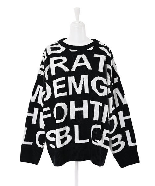 Narcissus（ナルシス）の「【Narcissus】ビッグロゴニット（ニット/セーター・レディース・ブラック/ベージュ・FREE）」の7枚目の写真