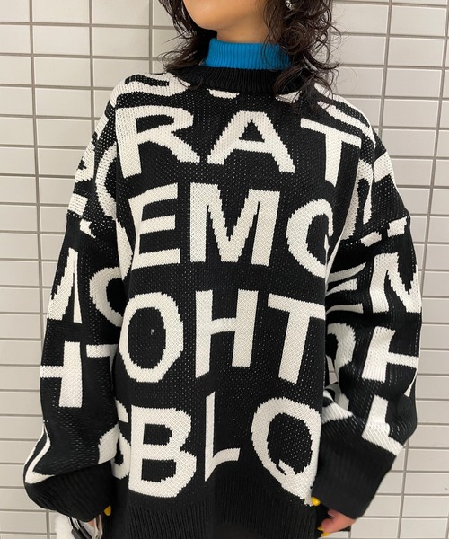 Narcissus（ナルシス）の「【Narcissus】ビッグロゴニット（ニット/セーター・レディース・ブラック/ベージュ・FREE）」の22枚目の写真