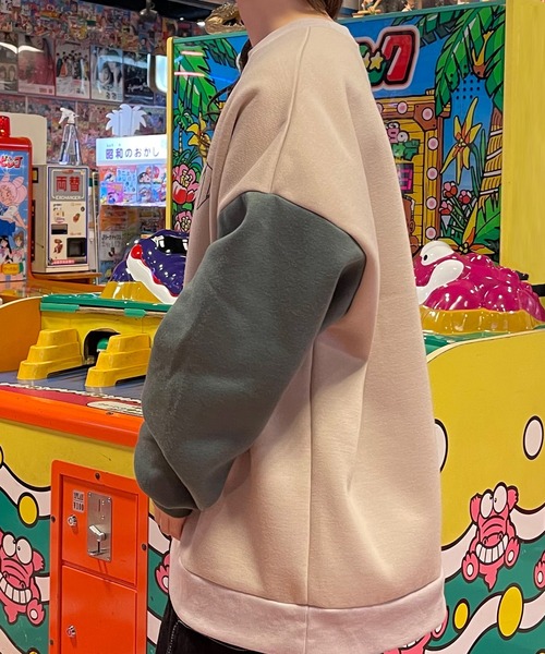 PairPair(ペアペア)の「アソート柄スウェットプルオーバー(ユニセックス)(スウェット・レディース・ダークグリーン/ベージュ/ブルー・フリー)」の18枚目の写真