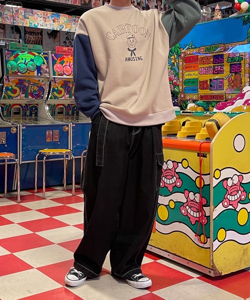 PairPair(ペアペア)の「アソート柄スウェットプルオーバー(ユニセックス)(スウェット・レディース・ダークグリーン/ベージュ/ブルー・フリー)」の7枚目の写真