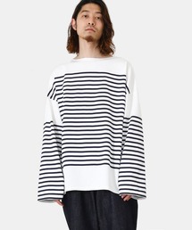 marka | marka / マーカ：BASQUE SHIRT L/S - ORGANIC COTTON KNIT PANEL BORDER -：M22A-04CS01C[COR](Tシャツ/カットソー)