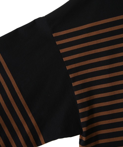 marka（マーカ）の「marka / マーカ：BASQUE SHIRT L/S - ORGANIC COTTON KNIT PANEL BORDER -：M22A-04CS01C[COR]（Tシャツ/カットソー・メンズ・ホワイト系その他/ブラック系その他/ホワイト×ネイビー・1/2/3）」の18枚目の写真