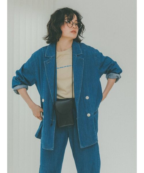 Ungrid(アングリッド)の「デニムルーズジャケット(テーラードジャケット・レディース・ブルー・SMALL/MEDIUM)」の1枚目の写真
