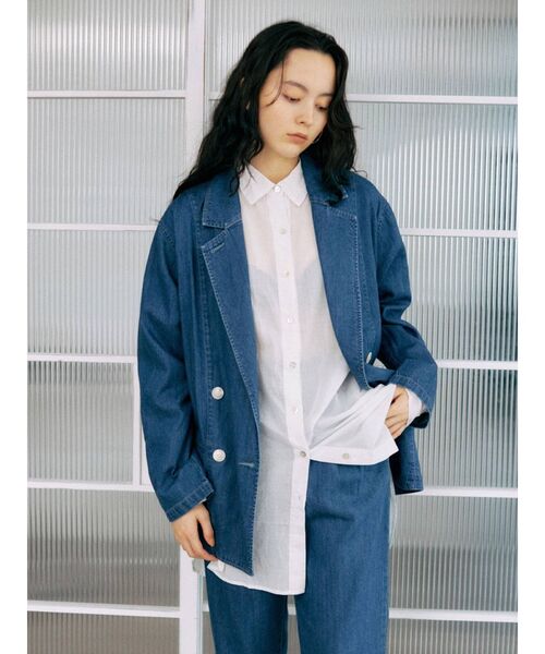 Ungrid(アングリッド)の「デニムルーズジャケット(テーラードジャケット・レディース・ブルー・SMALL/MEDIUM)」の4枚目の写真