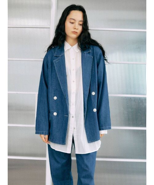 Ungrid(アングリッド)の「デニムルーズジャケット(テーラードジャケット・レディース・ブルー・SMALL/MEDIUM)」の2枚目の写真