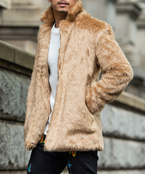 CavariA(キャバリア)の「『CavariA/キャバリア』フェイクファーコート(その他アウター・メンズ・ブラック/ベージュ/グレー・M/L)」の3枚目の写真