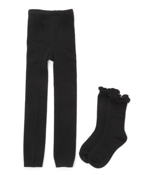 GLOBAL WORK（グローバルワーク）の「【キッズ】2SET/スパッツ＊ソックス/254760（レギンス/スパッツ・キッズ・ベージュ系その他3/ブラック・130cm/100cm/110cm/120cm/140cm）」の2枚目の写真