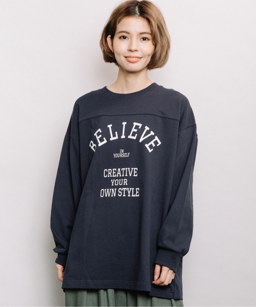 refinedworks（リファインドワークス）の「ヘビーウェイトロゴロンT（Tシャツ/カットソー・レディース・ネイビー/オフホワイト/モカ・FREE）」の6枚目の写真