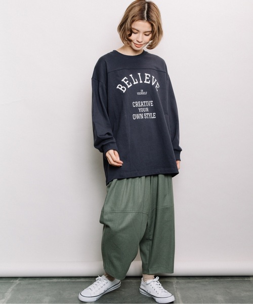 refinedworks（リファインドワークス）の「ヘビーウェイトロゴロンT（Tシャツ/カットソー・レディース・ネイビー/オフホワイト/モカ・FREE）」の7枚目の写真