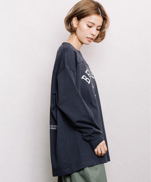 refinedworks（リファインドワークス）の「ヘビーウェイトロゴロンT（Tシャツ/カットソー・レディース・ネイビー/オフホワイト/モカ・FREE）」の8枚目の写真