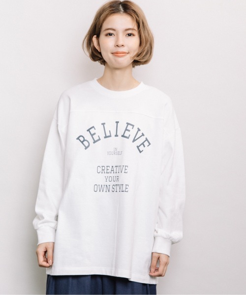 refinedworks（リファインドワークス）の「ヘビーウェイトロゴロンT（Tシャツ/カットソー・レディース・ネイビー/オフホワイト/モカ・FREE）」の14枚目の写真