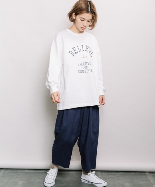 refinedworks（リファインドワークス）の「ヘビーウェイトロゴロンT（Tシャツ/カットソー・レディース・ネイビー/オフホワイト/モカ・FREE）」の15枚目の写真